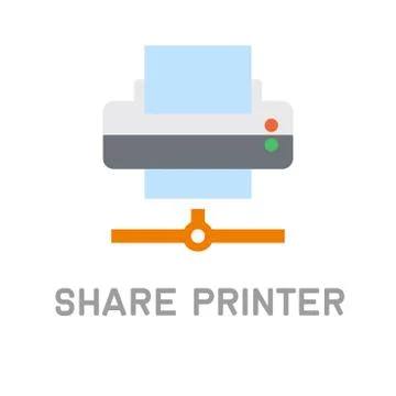 Net Share Printer Icon on White Background. Vector イラスト素材