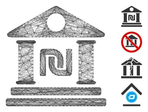 Net Shekel Bank Building Vector Mesh Ilustración de archivo