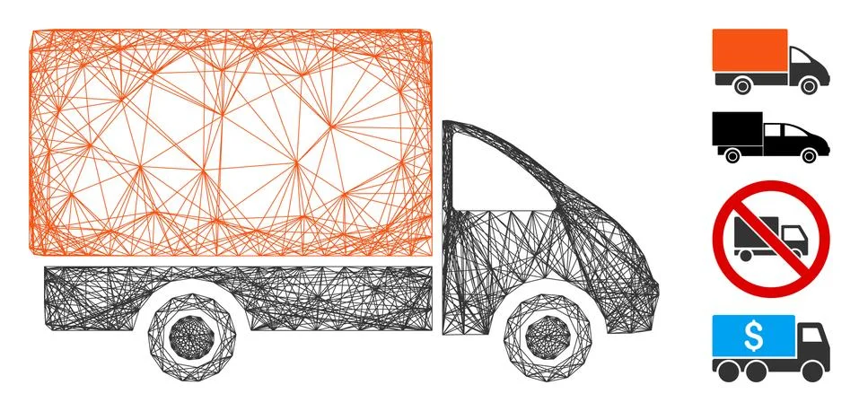 Net Shipment Car Vector Mesh イラスト素材