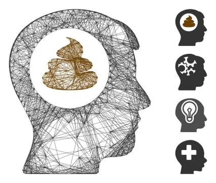 Net Shit Idea Head Vector Mesh Illustrazione stock