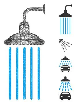 Net Shower Vector Mesh Stock Illustration