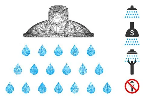 Net Shower Vector Mesh 库存插图
