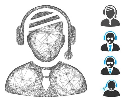 Net Sick Dispatcher Vector Mesh Stock Illustration