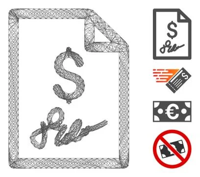 Net Signed Bill Vector Mesh Stockillustratie