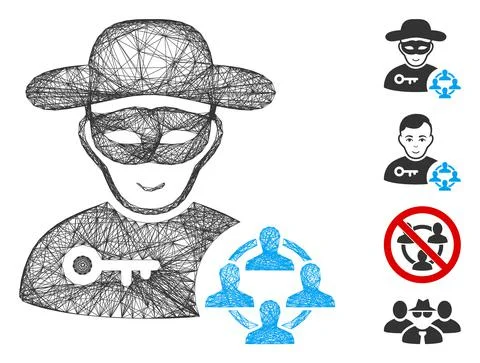Net Social Hacker Vector Mesh Stock Illustration