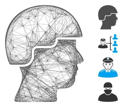 Net Soldier Vector Mesh Stock Illustration