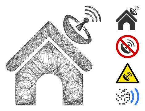 Net Space Antenna Building Vector Mesh Ilustración de archivo