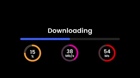 Net speed concept, fast data download infographic animation Vídeos de archivo 342583278