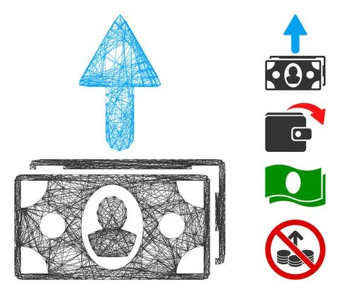 Net Spend Banknotes Vector Mesh Stockillustratie