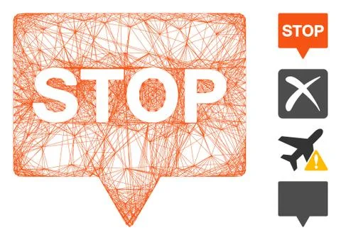 Net Stop Banner Vector Mesh Stock Illustration
