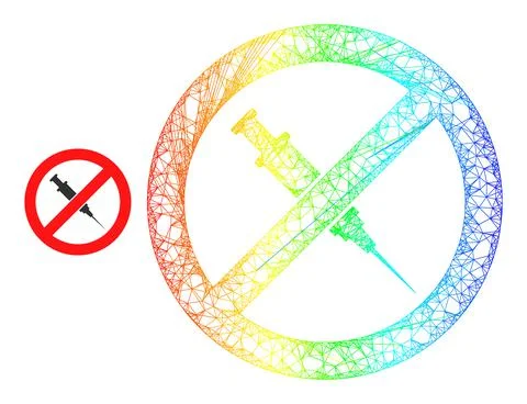 Net Stop Vaccine Web Mesh Icon with Spectral Gradient Stock Illustration