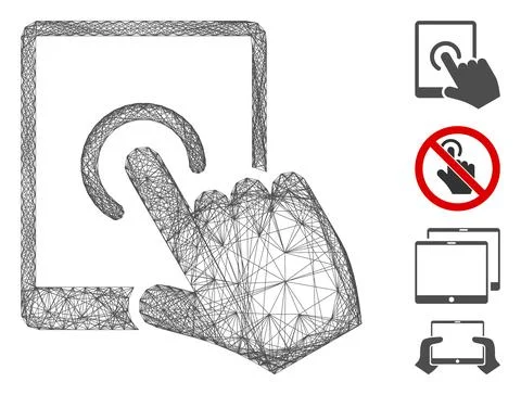 Net Tablet Tap Vector Mesh Stock Illustration