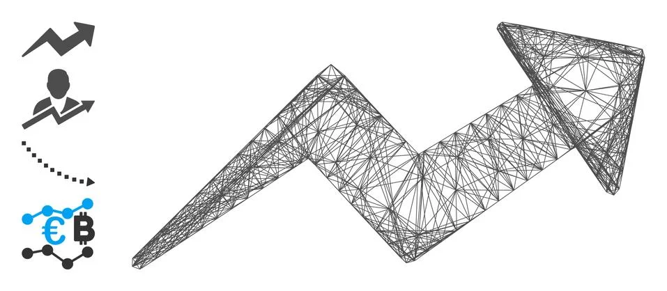 Net Trend up Arrow Vector Mesh Stockillustratie