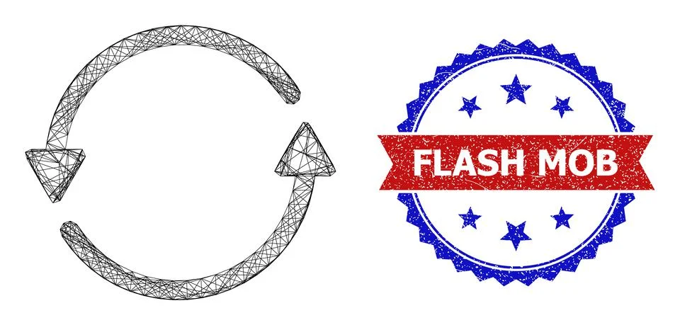 Net Update Arrows Mesh and Unclean Bicolor Flash Mob Seal Stock Illustration