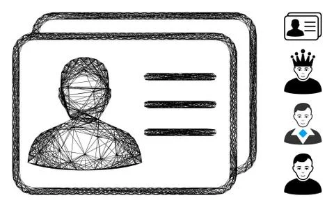 Net User Cards Vector Mesh 스톡 일러스트