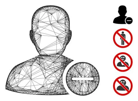 Net User Remove Vector Mesh 스톡 일러스트