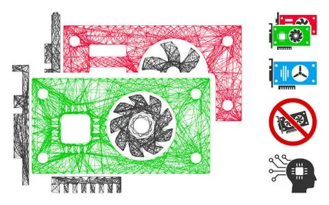 Net Video Graphic Cards Vector Mesh Stockillustratie