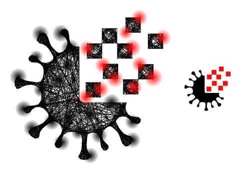 Net Virus Synthesis Icon with Spots 스톡 일러스트