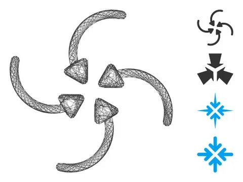 Net Vortex Collide Arrows Vector Mesh 스톡 일러스트