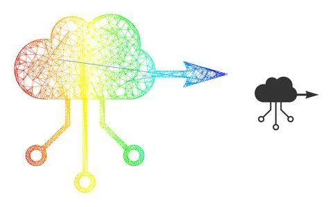 Net VPN Cloud Web Mesh Icon with Spectral Gradient Stock Illustration