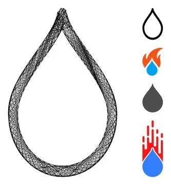 Net Water Drop Vector Mesh Stock Illustration