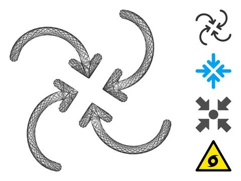 Net Whirl Collapse Arrows Vector Mesh Illustrazione stock