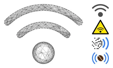 Net Wi-Fi Vector Mesh 스톡 일러스트