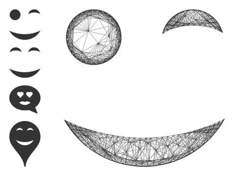 Net Wink Smiley Vector Mesh Ilustración de archivo