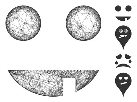 Net Witch Smiley Vector Mesh 스톡 일러스트