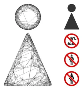 Net Woman Vector Mesh 库存插图