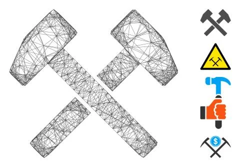 Net Work Hammers Vector Mesh Stock Illustration