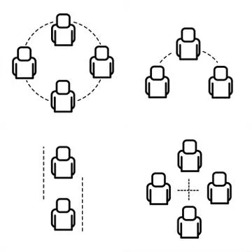 Net work team icon  line style Stock Illustration