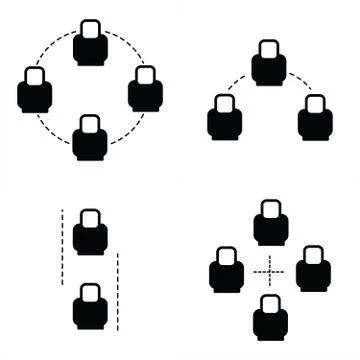 Net work team icon set Stock Illustration