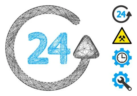 Net Work Time Vector Mesh Stock Illustration