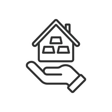 Net worth, icon in line design. Net worth, wealth, financial assets, liabilities Stock Illustration