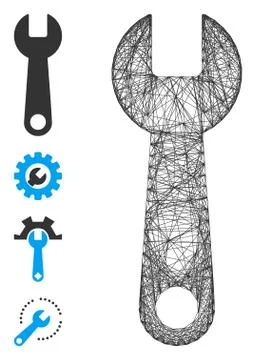 Net Wrench Vector Mesh Stockillustratie