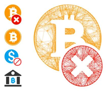 Net Wrong Bitcoin Vector Mesh 스톡 일러스트