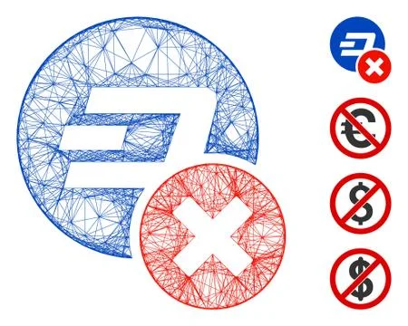 Net Wrong Dashcoin Vector Mesh Stock Illustration