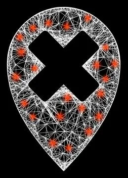 Net Wrong Place Mesh with Bright Flash Nodes Illustrazione stock