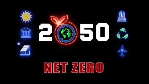 Net Zero 2050 Global Sustainability Environmental Policy Animation Stock Footage 320758912
