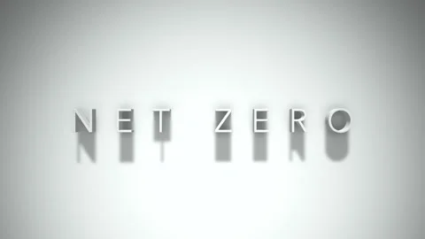 Net Zero 3D title animation with shadows on a white background Stock Footage 296050176
