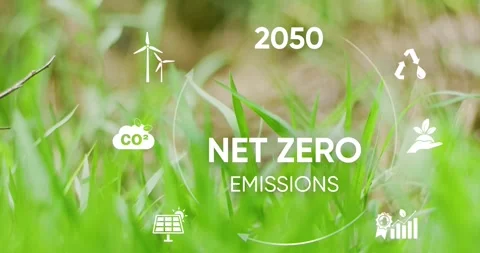 Net zero and carbon neutral concept. Net zero greenhouse gas emissions target Stock Footage 261769831