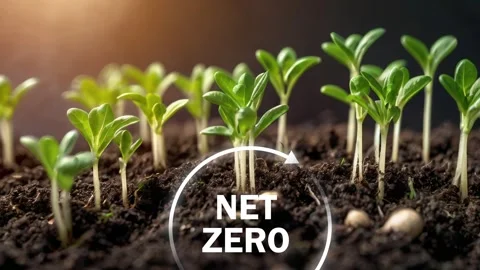 Net zero and carbon neutral concept.Net zero icons  Stock Footage 282610265