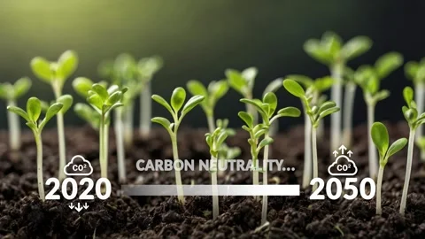 Net zero and carbon neutral concept. Zero carbon dioxide emissions,  Stock Footage 282901168