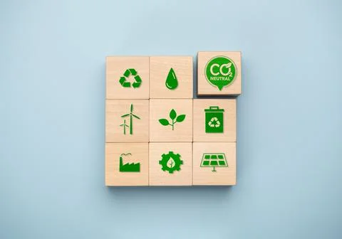 Net Zero and Carbon Neutral Concepts, Net zero and carbon neutral concept. Ne Stock Photos