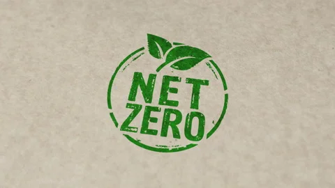 Net zero and eco friendly symbol stamp and stamping animation Video stock 175944981