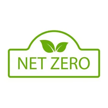 Net zero carbon footprint icon vector emissions free  no atmosphere polluti.. Stock Illustration