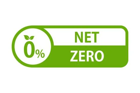 Net zero carbon footprint icon vector emissions free no atmosphere pollutio.. Illustrazione stock