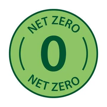 Net zero carbon footprint icon vector emissions free  no atmosphere polluti.. Stock Illustration