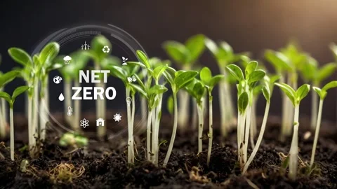 Net zero , carbon neutral concept. Net zero greenhouse gas emissions target  Stock Footage 282610266